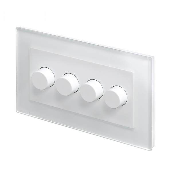 Crystal PG 4G Rotary LED Dimmer Switch 2 Way White RetroTouch